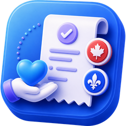 Reçus de dons (ARC + Revenu Québec)